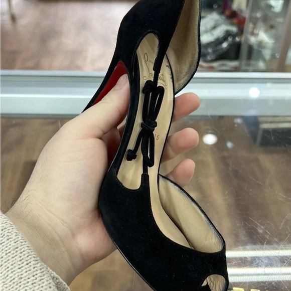 Black suede Louis Vuitton heels size 38.5 - Picture 2 of 12